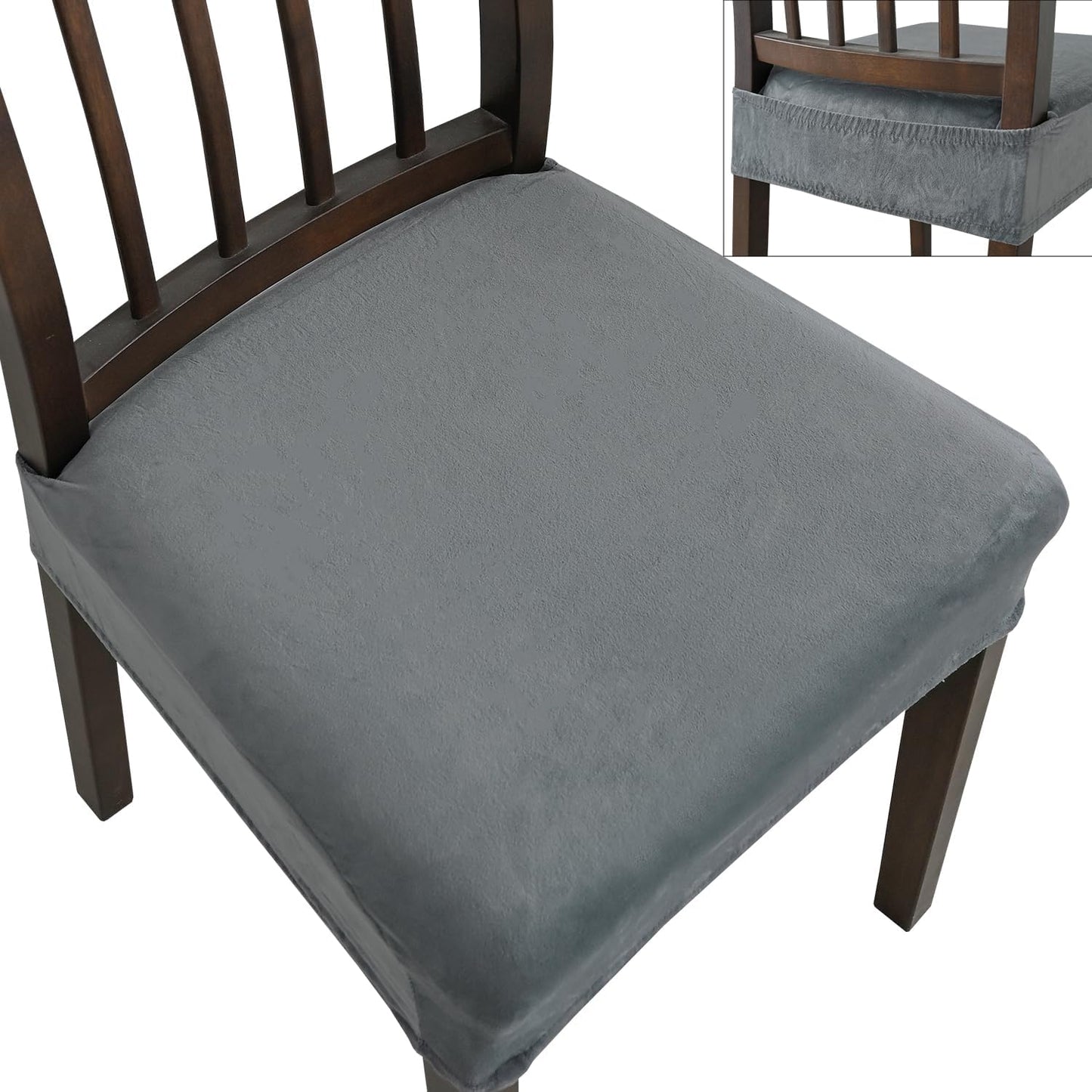 Dining Chair Covers, Stretch Removable Washable Kitchen Chair Covers Set of 4, Soft Dining Chair Slipcovers Protectors, Seat Covers for Dining Room Chairs (Set of 4, Beige)