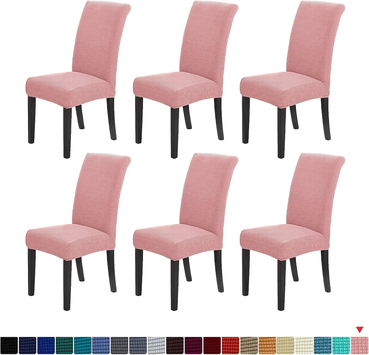 Howhic Stretch Chair Covers for Dining Room Set of 4, Removable Washable Dining Room Chair Covers, Dining Chair Slipcovers Seat Protector, Great for Home and Banquet Decoration (Ivory, 4 Pack)