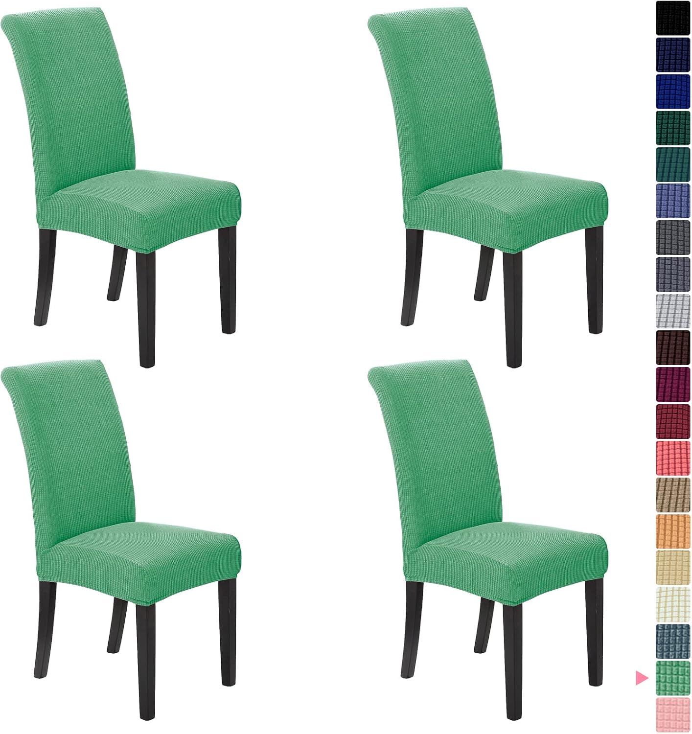 Howhic Stretch Chair Covers for Dining Room Set of 4, Removable Washable Dining Room Chair Covers, Dining Chair Slipcovers Seat Protector, Great for Home and Banquet Decoration (Ivory, 4 Pack)