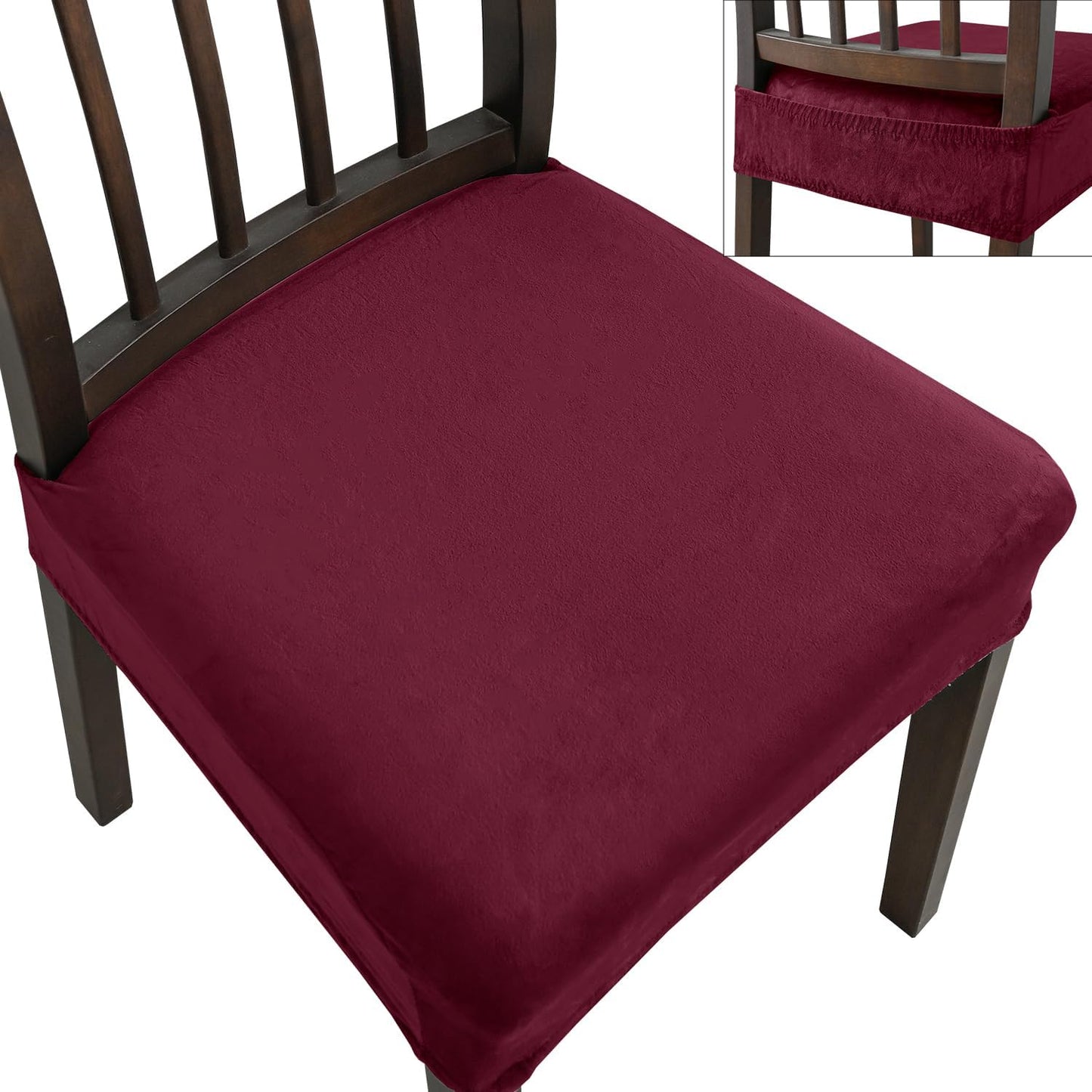 Dining Chair Covers, Stretch Removable Washable Kitchen Chair Covers Set of 4, Soft Dining Chair Slipcovers Protectors, Seat Covers for Dining Room Chairs (Set of 4, Beige)