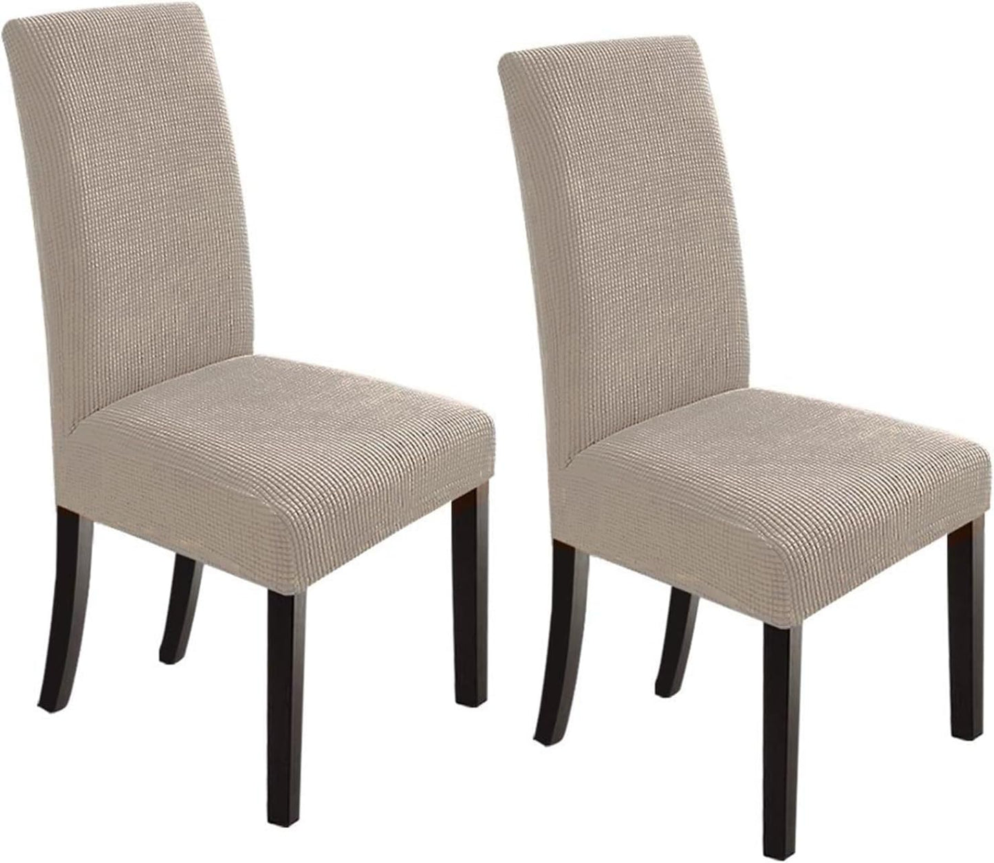 NORTHERN BROTHERS Dining Room Chair Covers Set of 6, Removable Washable Chair Covers for Dining Chairs Stretch Parson Chair Slipcover, Khaki