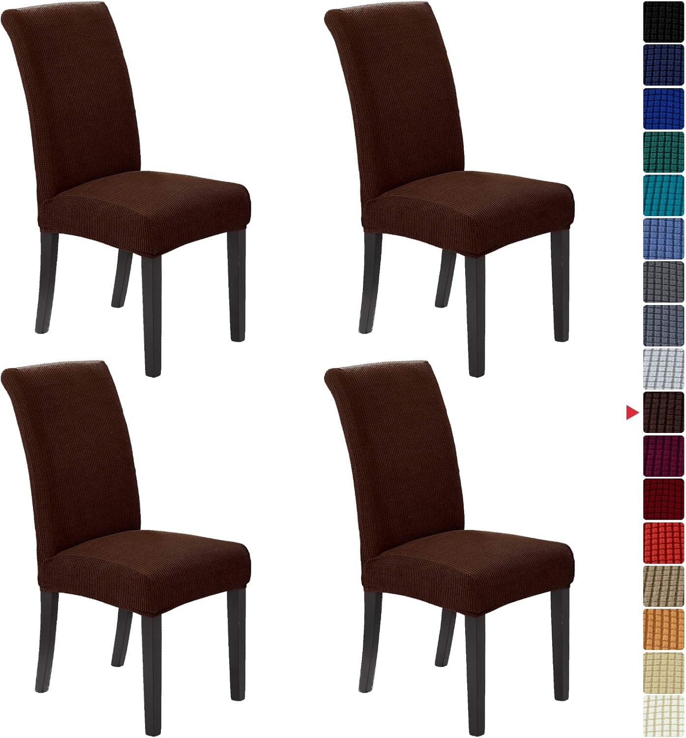 Howhic Stretch Chair Covers for Dining Room Set of 4, Removable Washable Dining Room Chair Covers, Dining Chair Slipcovers Seat Protector, Great for Home and Banquet Decoration (Ivory, 4 Pack)