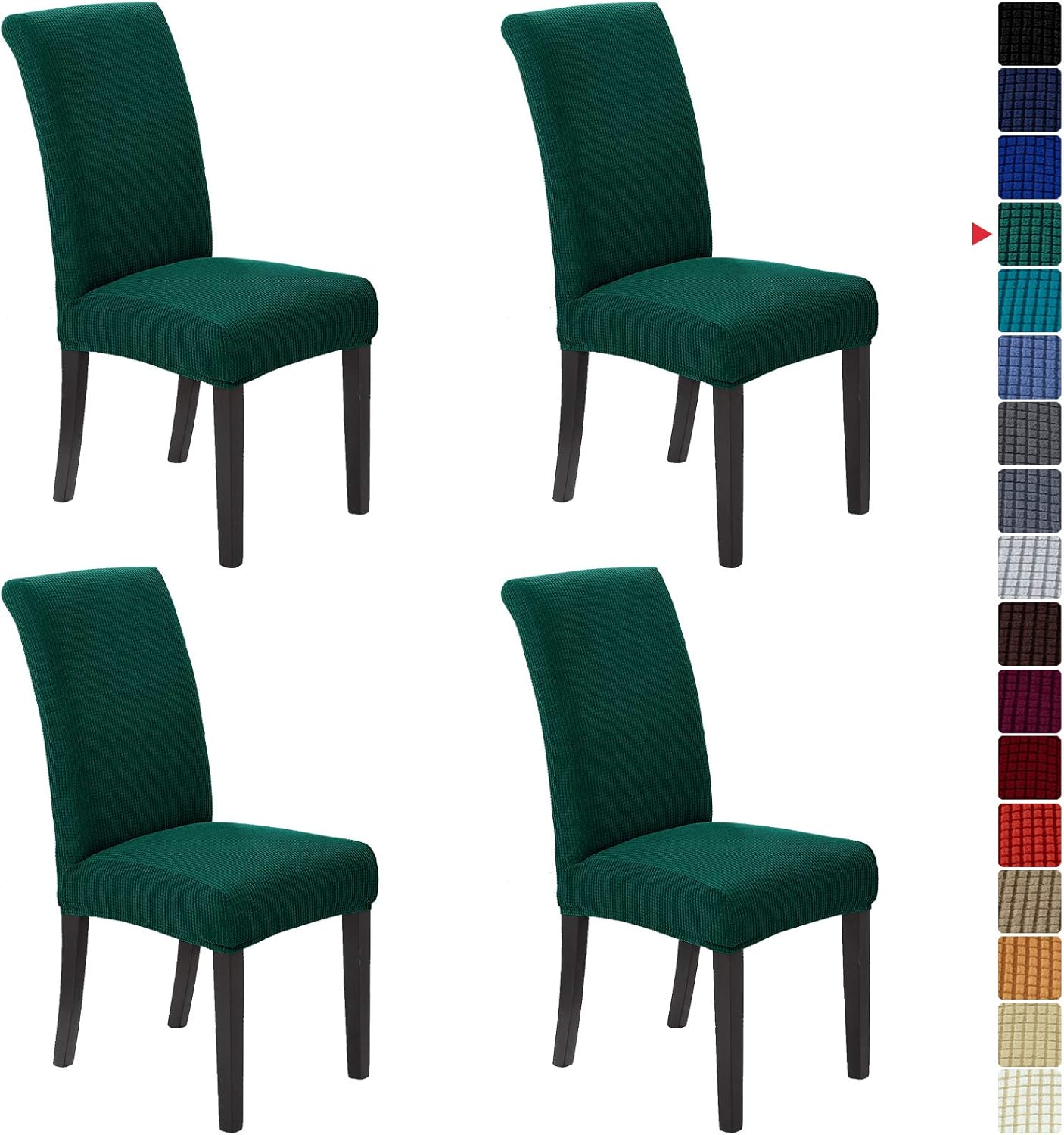 Howhic Stretch Chair Covers for Dining Room Set of 4, Removable Washable Dining Room Chair Covers, Dining Chair Slipcovers Seat Protector, Great for Home and Banquet Decoration (Ivory, 4 Pack)