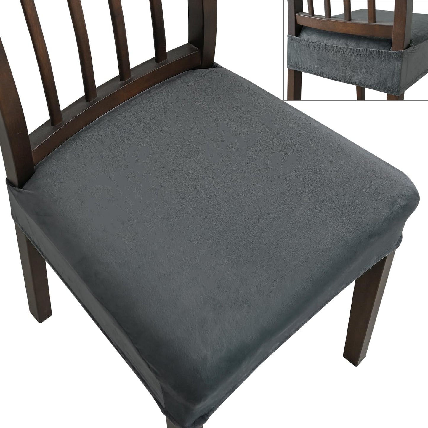 Dining Chair Covers, Stretch Removable Washable Kitchen Chair Covers Set of 4, Soft Dining Chair Slipcovers Protectors, Seat Covers for Dining Room Chairs (Set of 4, Beige)
