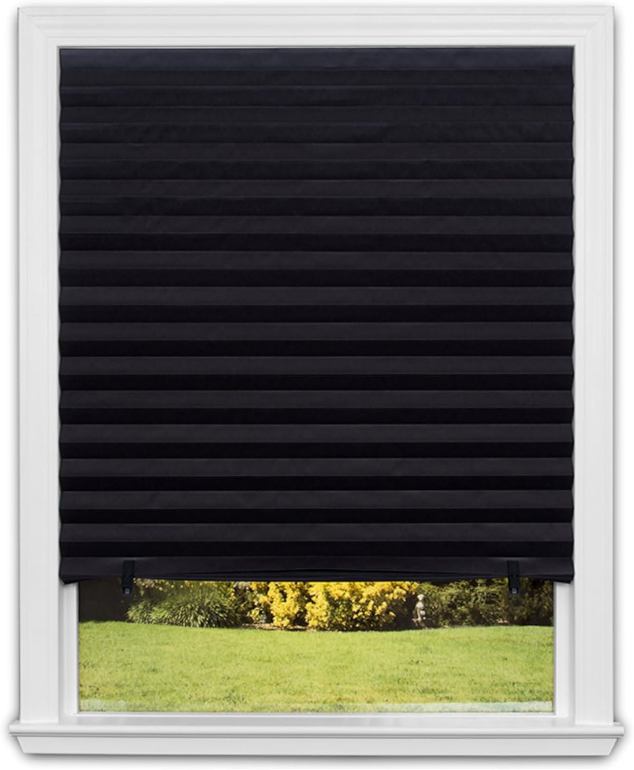 Redi Shade No Tools Original Blackout Pleated Paper Shade Black, 36" W x 72" L, 6 Pack