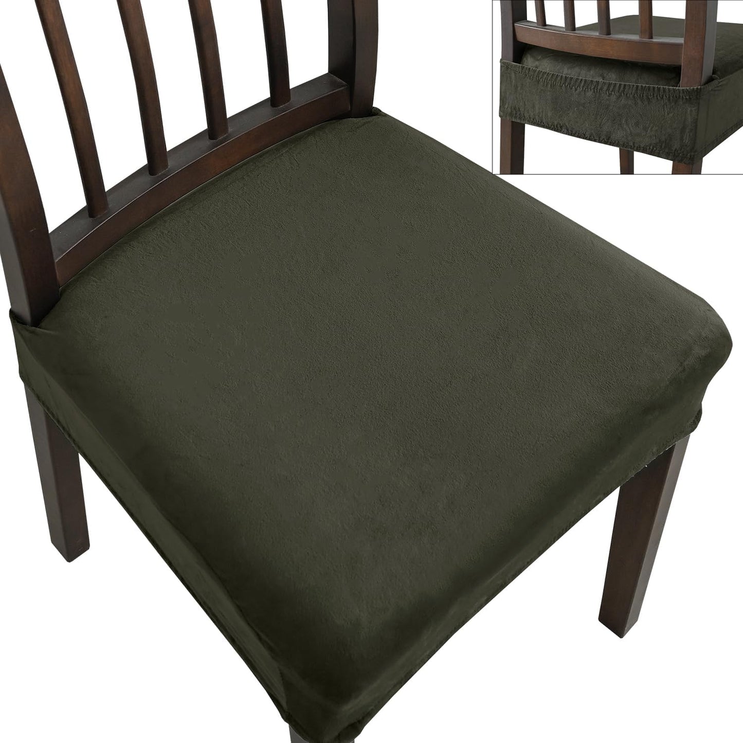 Dining Chair Covers, Stretch Removable Washable Kitchen Chair Covers Set of 4, Soft Dining Chair Slipcovers Protectors, Seat Covers for Dining Room Chairs (Set of 4, Beige)