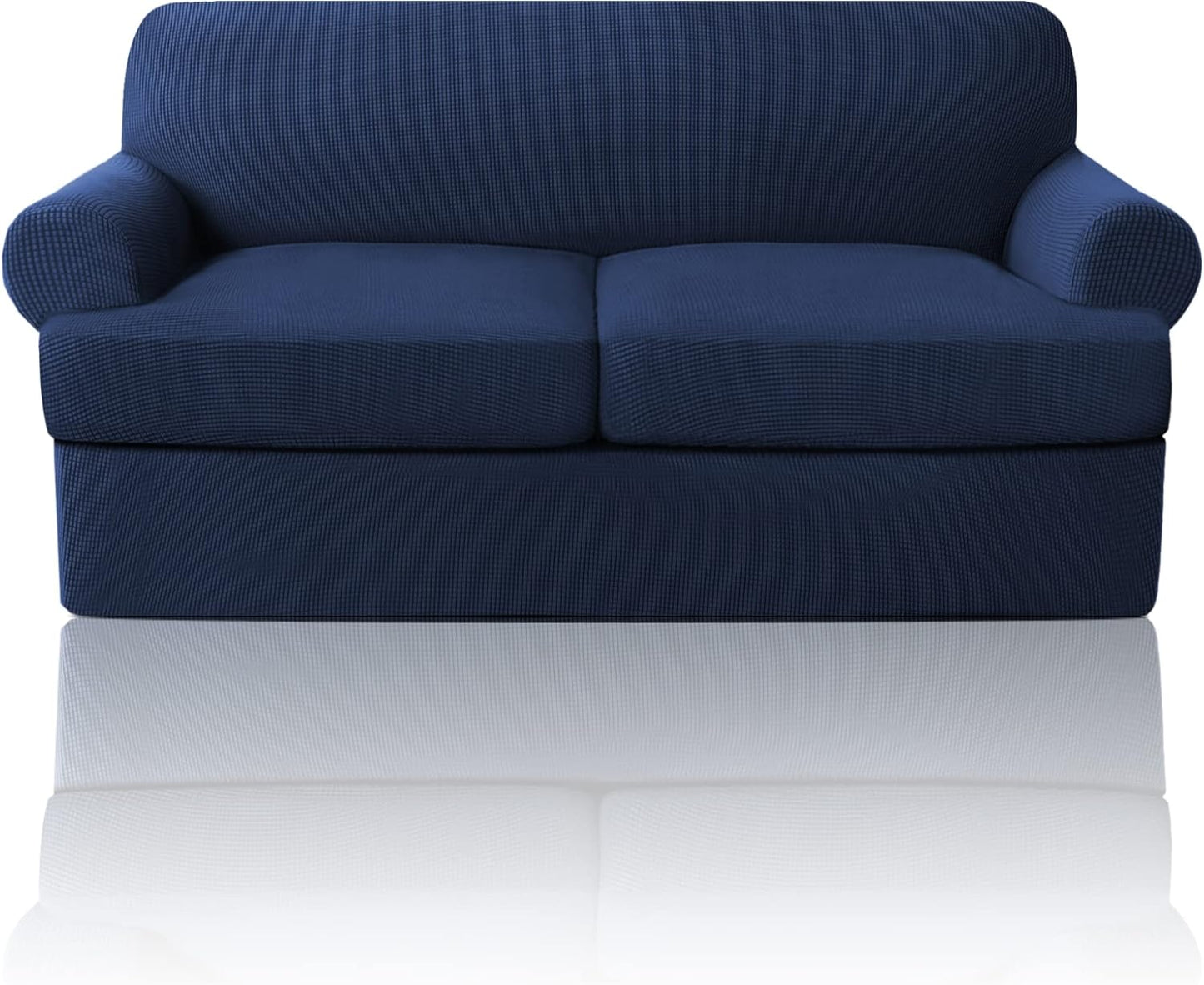 PrinceDeco T Cushion Sofa Slipcover 4 Pieces Sofa Covers for T Cushion Couch Soft Sofa Slip Covers Furniture Protector with 3 Individual T Shape Seat Covers (72"-90"), Island Fossi
