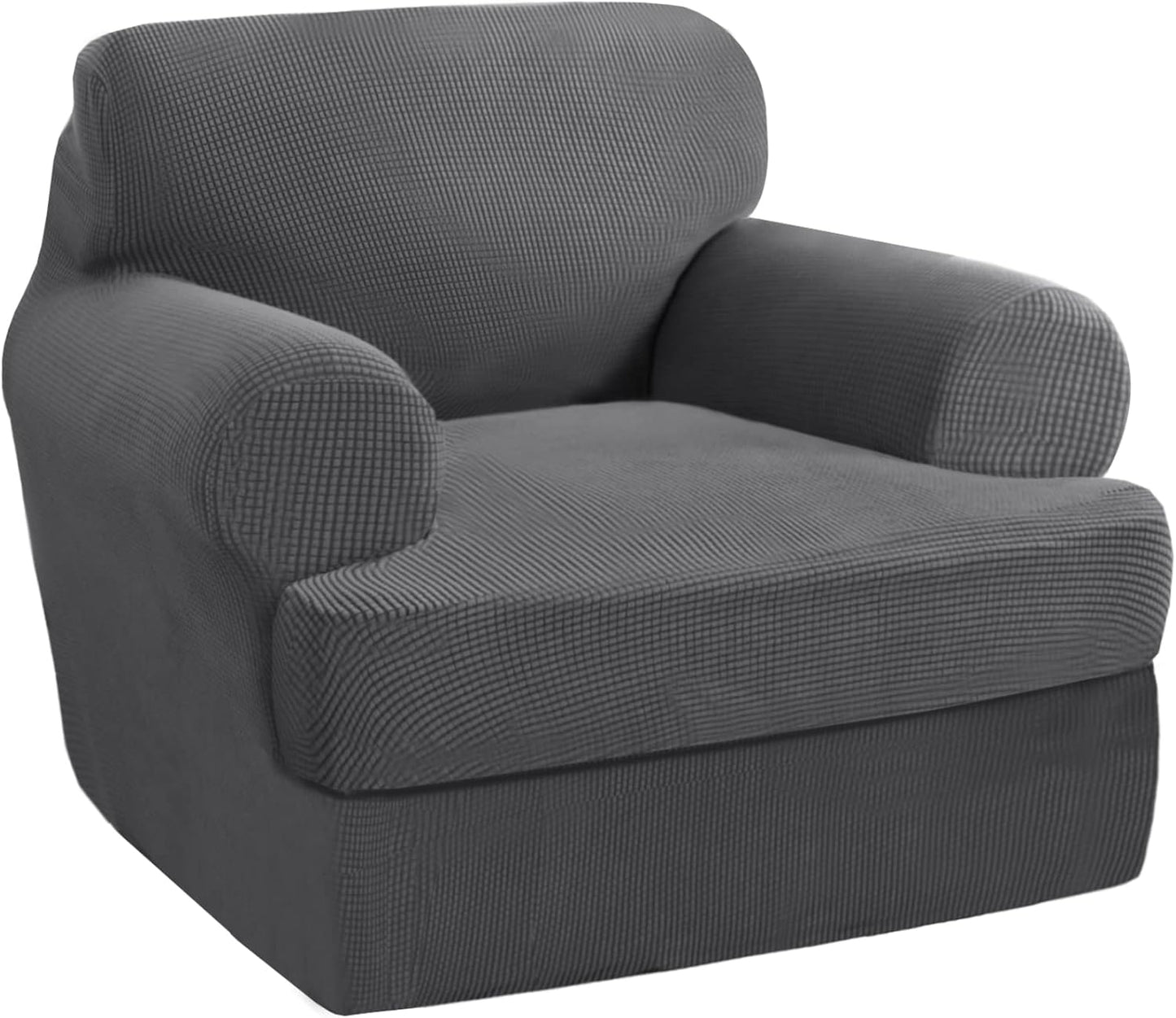 PrinceDeco T Cushion Sofa Slipcover 4 Pieces Sofa Covers for T Cushion Couch Soft Sofa Slip Covers Furniture Protector with 3 Individual T Shape Seat Covers (72"-90"), Island Fossi