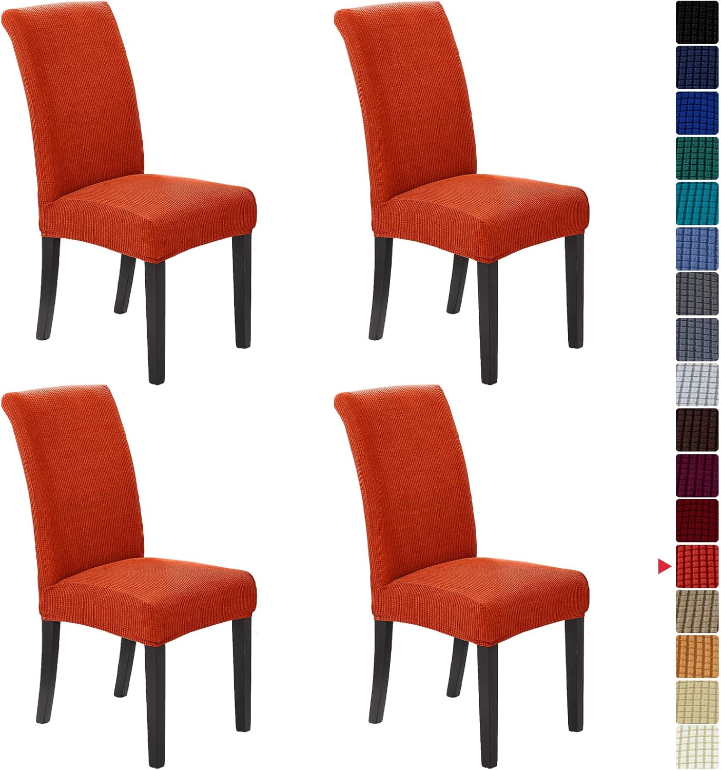 Howhic Stretch Chair Covers for Dining Room Set of 4, Removable Washable Dining Room Chair Covers, Dining Chair Slipcovers Seat Protector, Great for Home and Banquet Decoration (Ivory, 4 Pack)