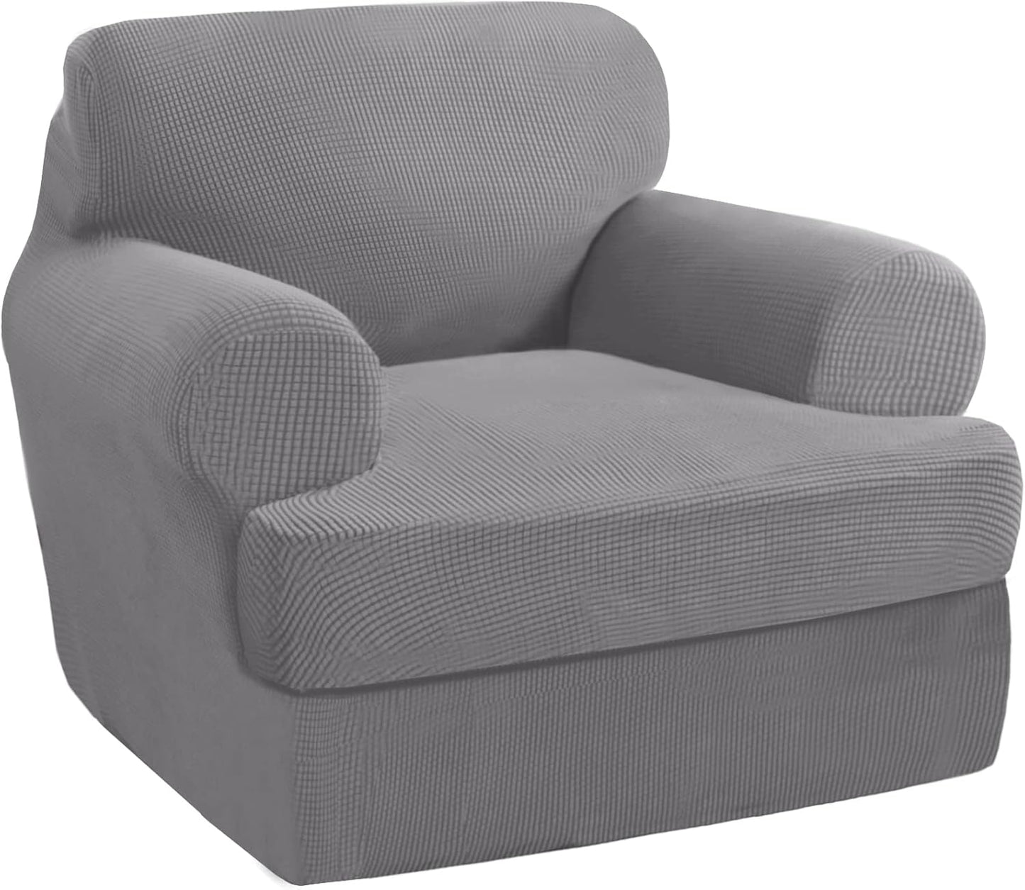 PrinceDeco T Cushion Sofa Slipcover 4 Pieces Sofa Covers for T Cushion Couch Soft Sofa Slip Covers Furniture Protector with 3 Individual T Shape Seat Covers (72"-90"), Island Fossi