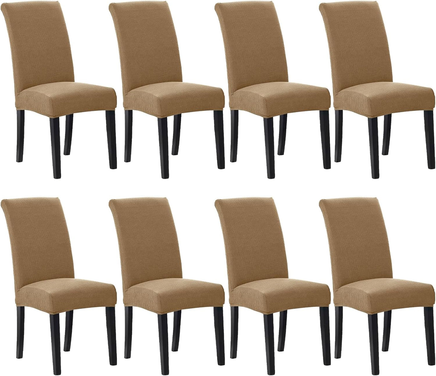 Howhic Stretch Chair Covers for Dining Room Set of 4, Removable Washable Dining Room Chair Covers, Dining Chair Slipcovers Seat Protector, Great for Home and Banquet Decoration (Ivory, 4 Pack)