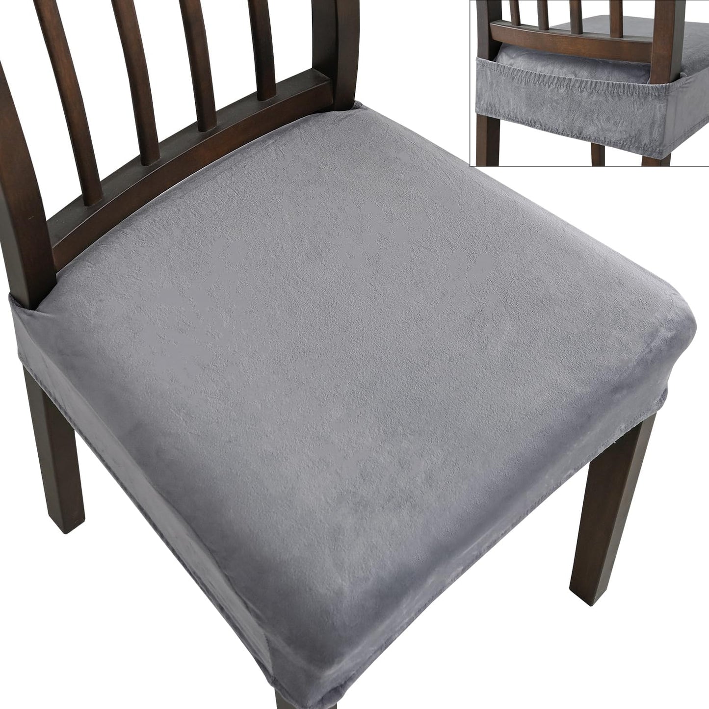 Dining Chair Covers, Stretch Removable Washable Kitchen Chair Covers Set of 4, Soft Dining Chair Slipcovers Protectors, Seat Covers for Dining Room Chairs (Set of 4, Beige)