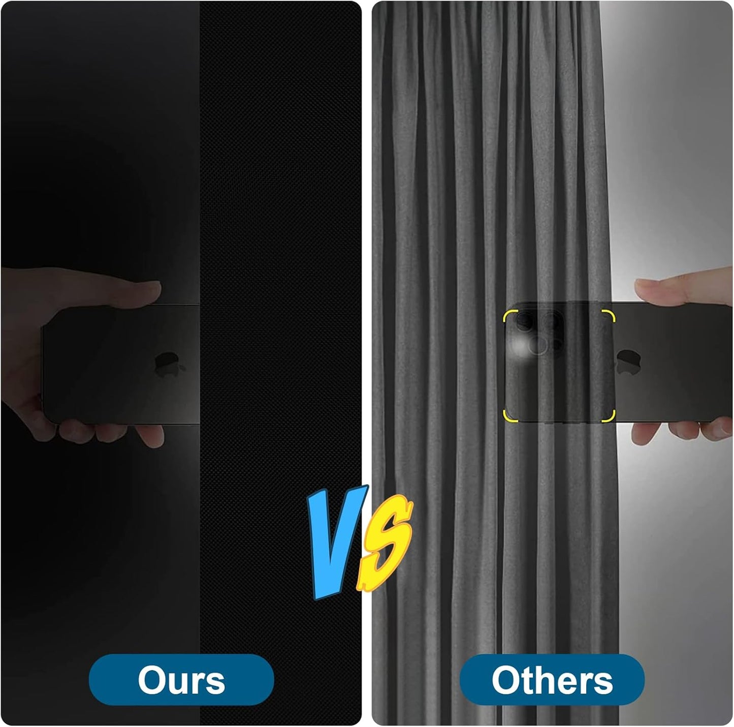 100% Blackout Curtains for Bedroom, Portable DIY Window Blinds, No Drill Window Shades & Blackout Blinds with Stickers & Tabs for Travel, Dorm Room, Media Room (157" x 57")
