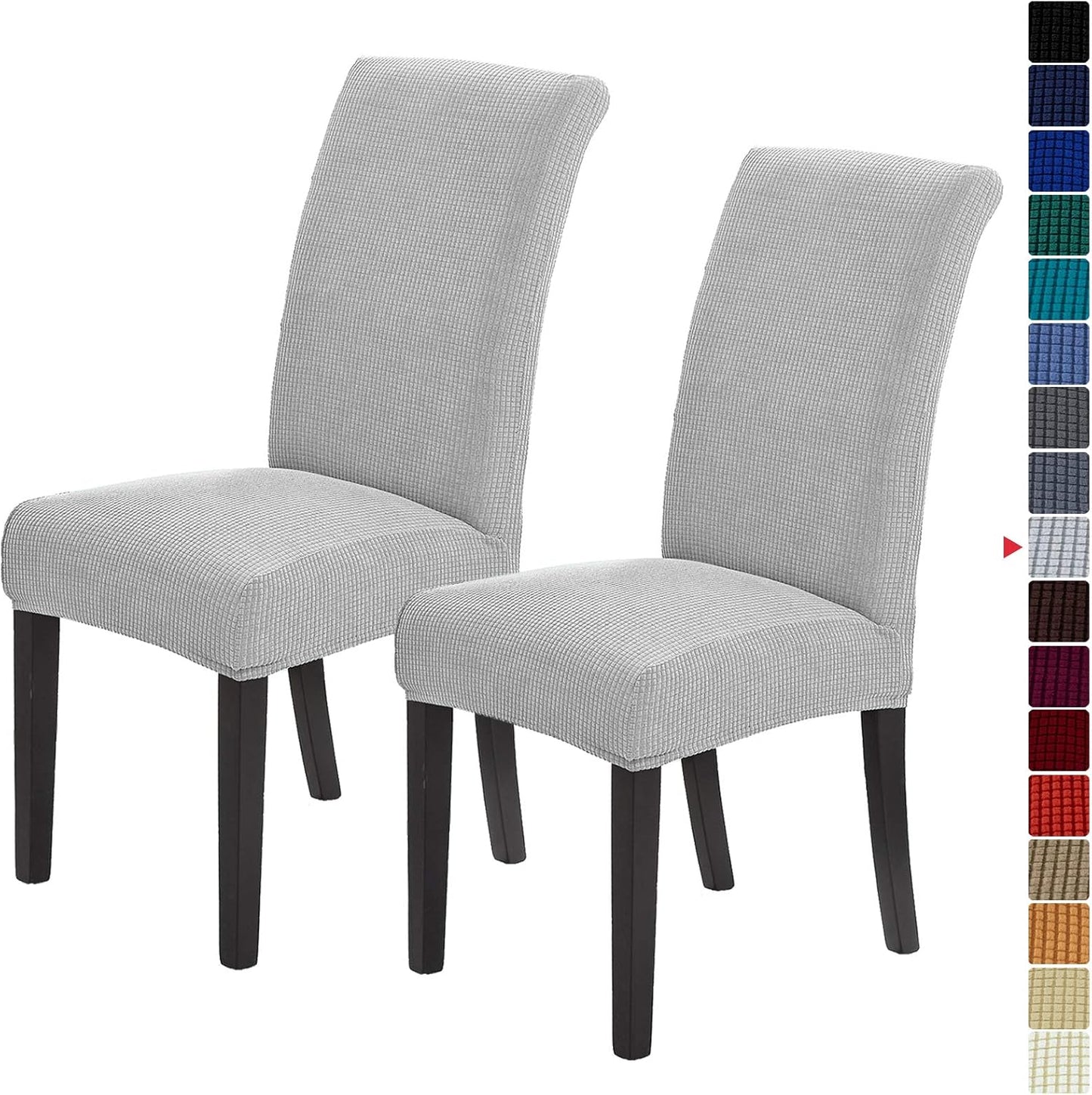 Howhic Stretch Chair Covers for Dining Room Set of 4, Removable Washable Dining Room Chair Covers, Dining Chair Slipcovers Seat Protector, Great for Home and Banquet Decoration (Ivory, 4 Pack)