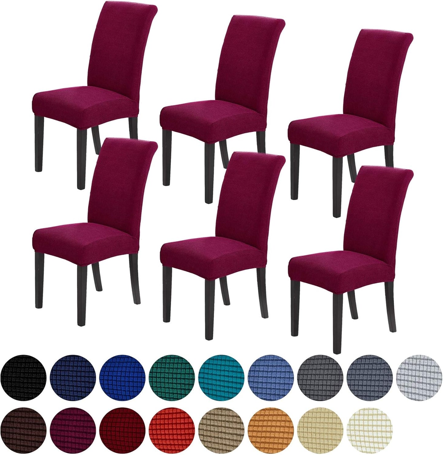 Howhic Stretch Chair Covers for Dining Room Set of 4, Removable Washable Dining Room Chair Covers, Dining Chair Slipcovers Seat Protector, Great for Home and Banquet Decoration (Ivory, 4 Pack)