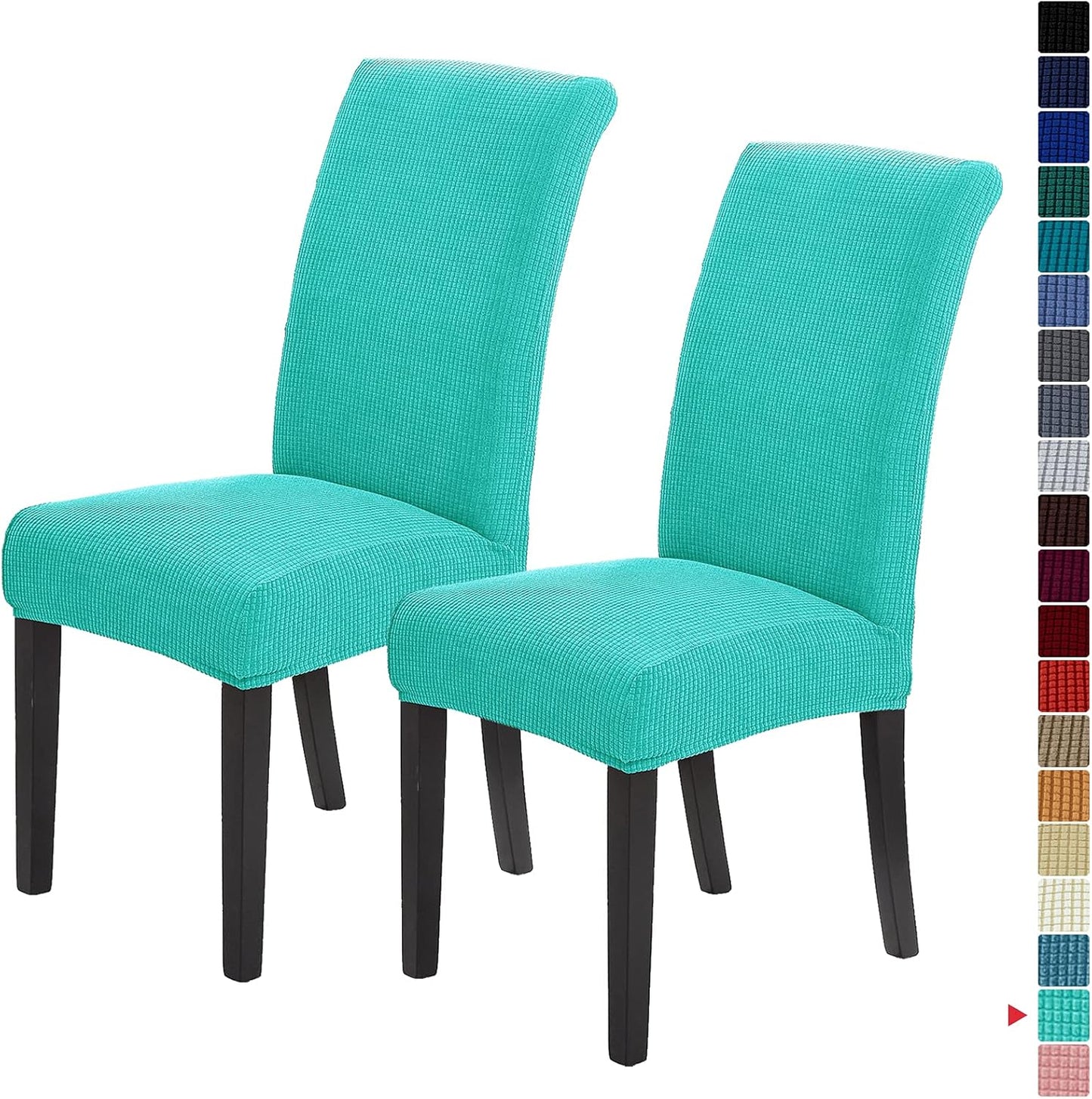Howhic Stretch Chair Covers for Dining Room Set of 4, Removable Washable Dining Room Chair Covers, Dining Chair Slipcovers Seat Protector, Great for Home and Banquet Decoration (Ivory, 4 Pack)