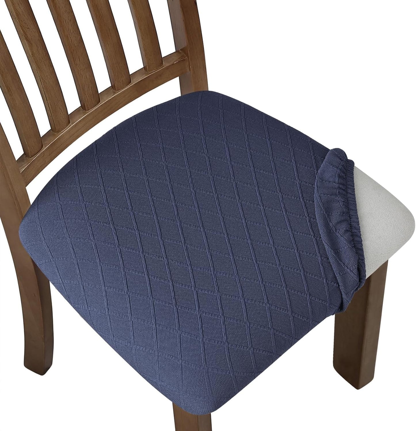 Stretch Chair Seat Covers 6 PCS, Removable Washable Dining Chair Covers Anti-Dust Dining Room Seat Cushion Slipcovers (6, Beige)