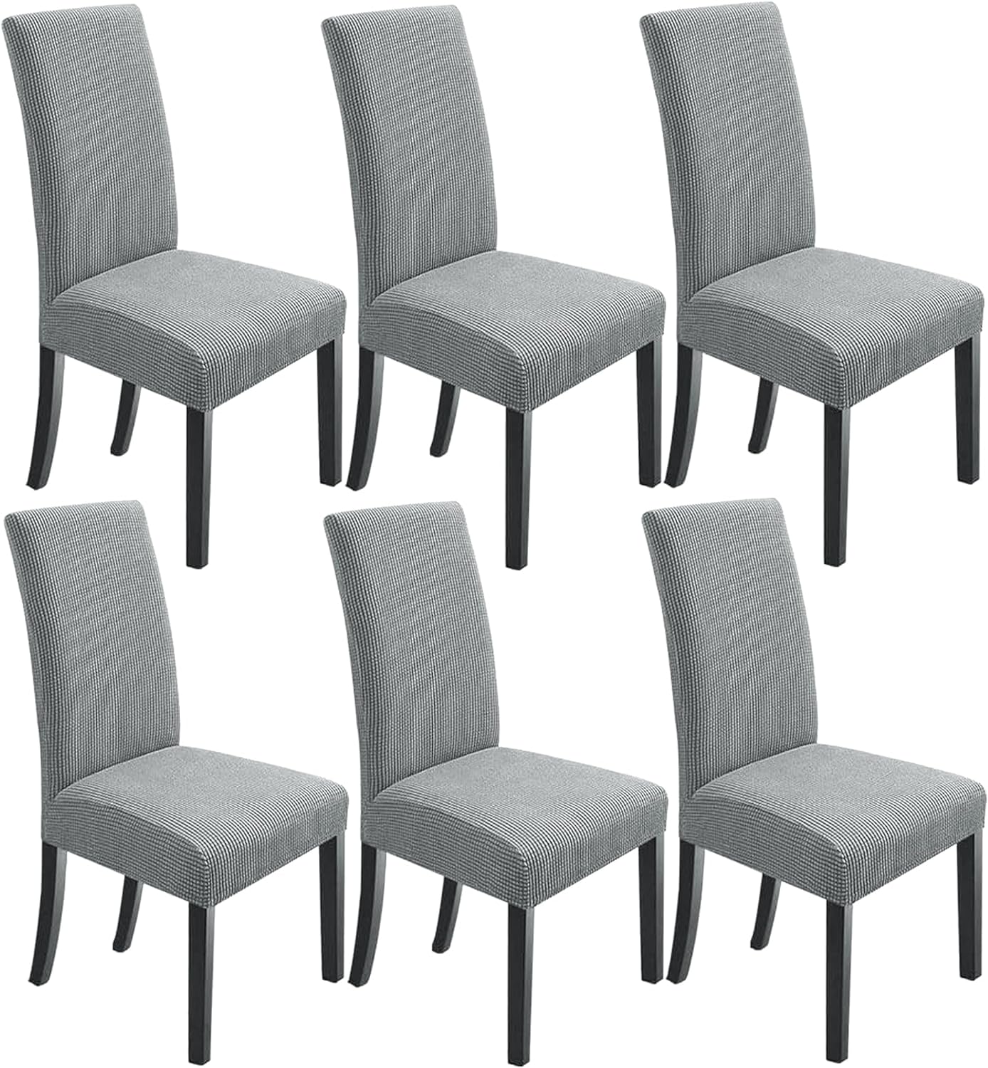 NORTHERN BROTHERS Dining Room Chair Covers Set of 6, Removable Washable Chair Covers for Dining Chairs Stretch Parson Chair Slipcover, Khaki