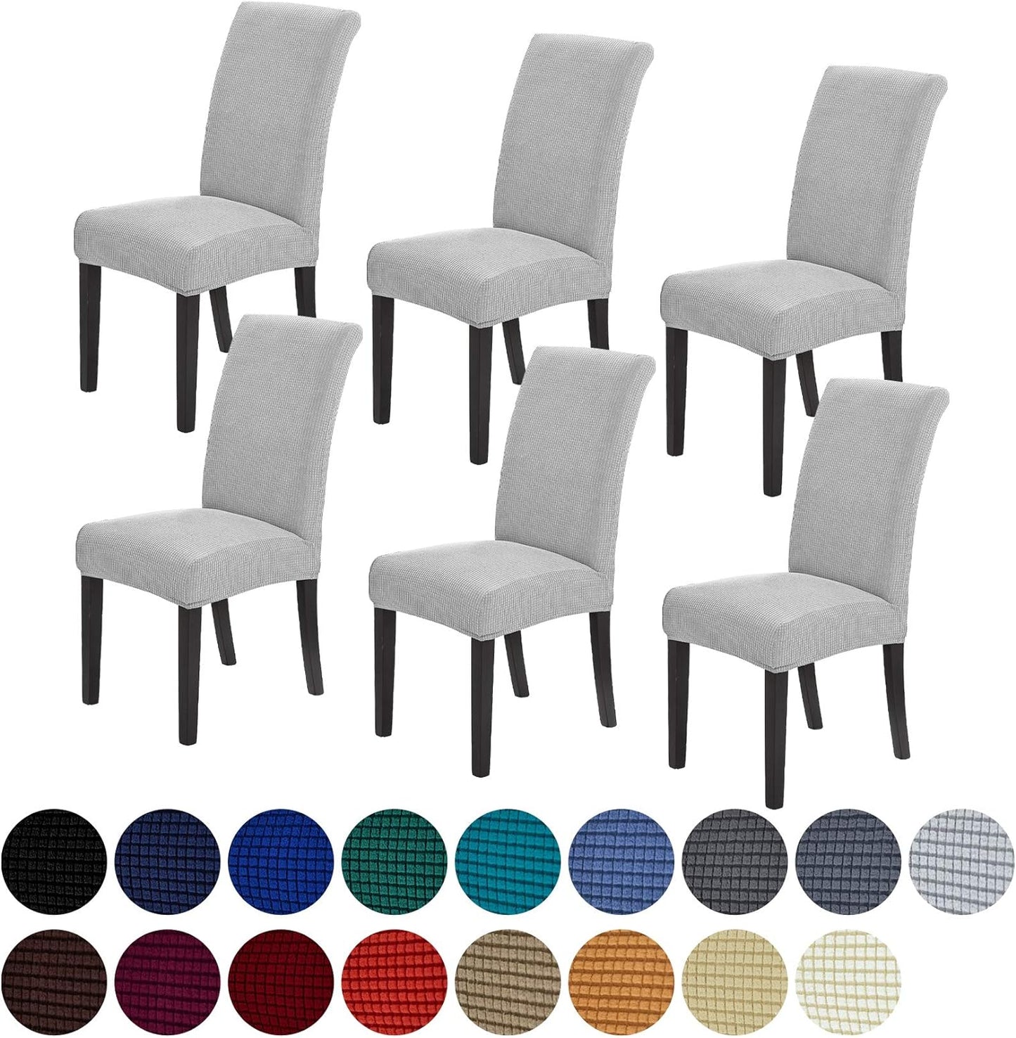 Howhic Stretch Chair Covers for Dining Room Set of 4, Removable Washable Dining Room Chair Covers, Dining Chair Slipcovers Seat Protector, Great for Home and Banquet Decoration (Ivory, 4 Pack)