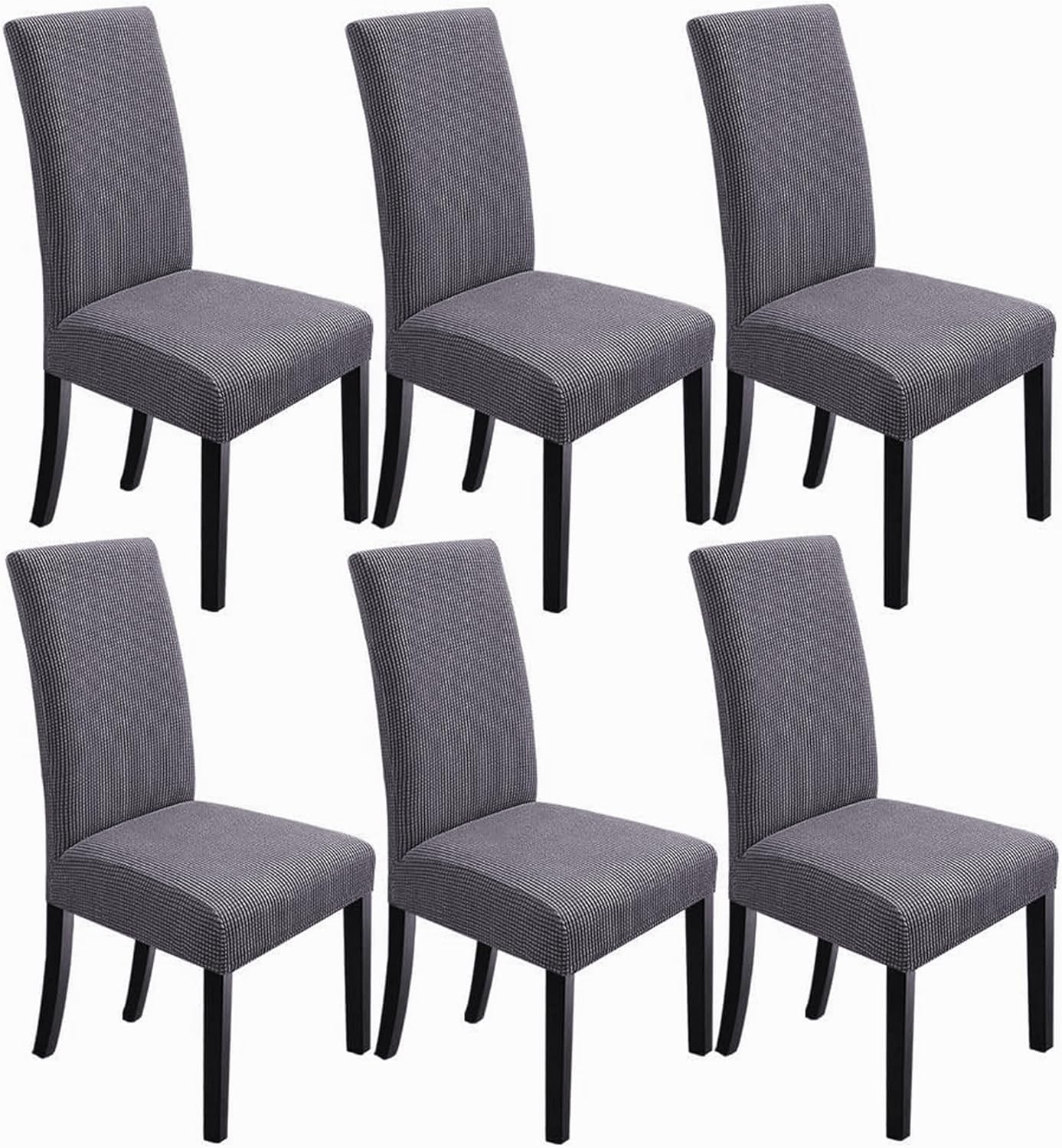 NORTHERN BROTHERS Dining Room Chair Covers Set of 6, Removable Washable Chair Covers for Dining Chairs Stretch Parson Chair Slipcover, Khaki