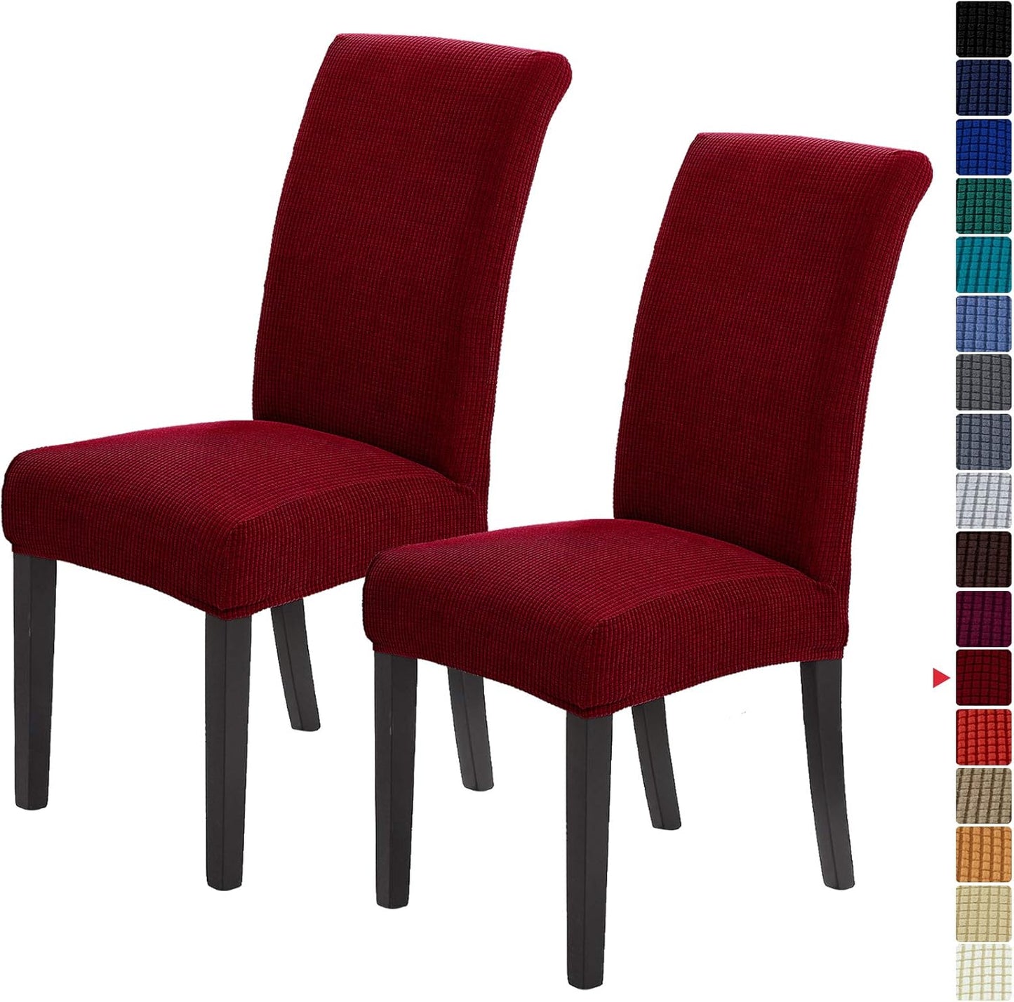 Howhic Stretch Chair Covers for Dining Room Set of 4, Removable Washable Dining Room Chair Covers, Dining Chair Slipcovers Seat Protector, Great for Home and Banquet Decoration (Ivory, 4 Pack)