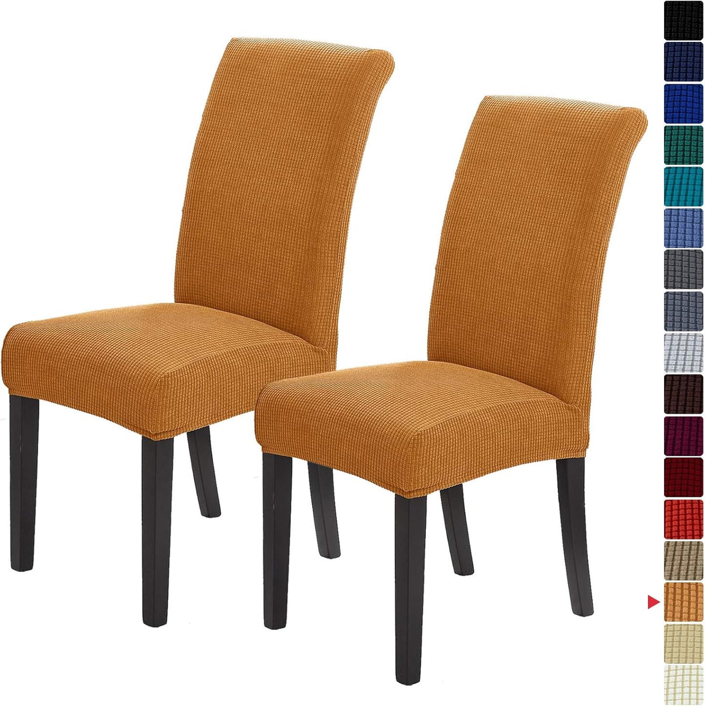 Howhic Stretch Chair Covers for Dining Room Set of 4, Removable Washable Dining Room Chair Covers, Dining Chair Slipcovers Seat Protector, Great for Home and Banquet Decoration (Ivory, 4 Pack)