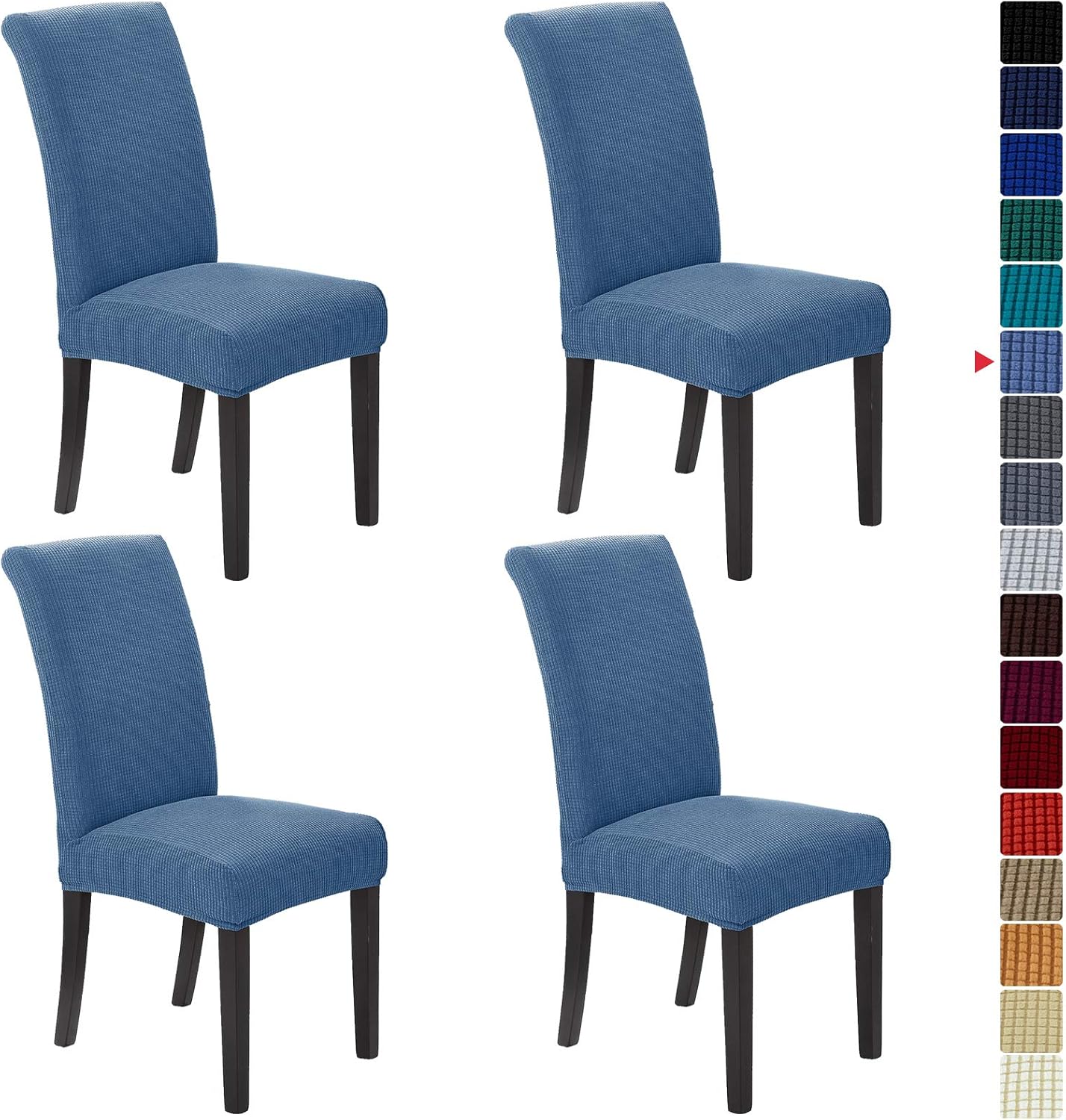 Howhic Stretch Chair Covers for Dining Room Set of 4, Removable Washable Dining Room Chair Covers, Dining Chair Slipcovers Seat Protector, Great for Home and Banquet Decoration (Ivory, 4 Pack)