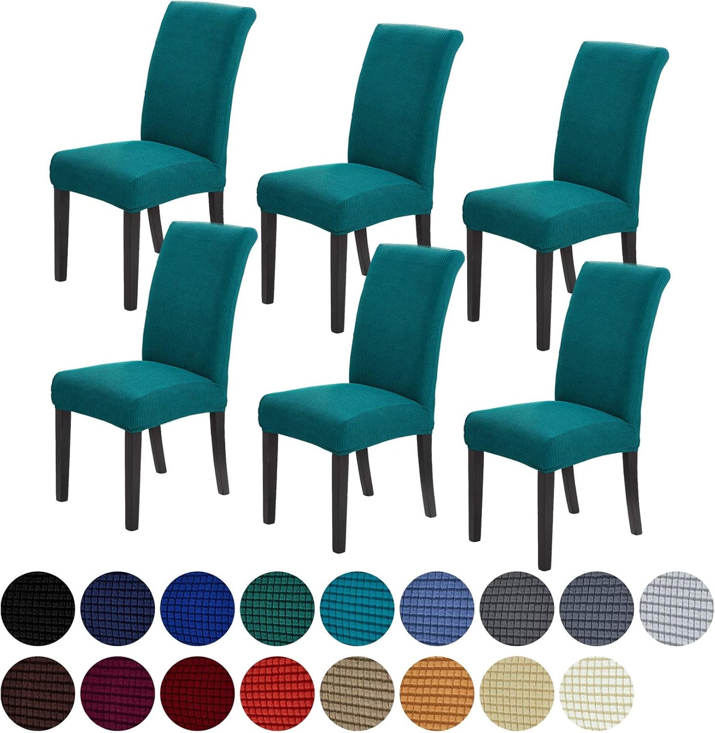 Howhic Stretch Chair Covers for Dining Room Set of 4, Removable Washable Dining Room Chair Covers, Dining Chair Slipcovers Seat Protector, Great for Home and Banquet Decoration (Ivory, 4 Pack)